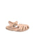 A Peach Sandals from Liewood in size 4T for girl. (Front View)