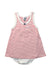 A Red Sleeveless Rompers from Petit Bateau in size 3T for girl. (Front View)