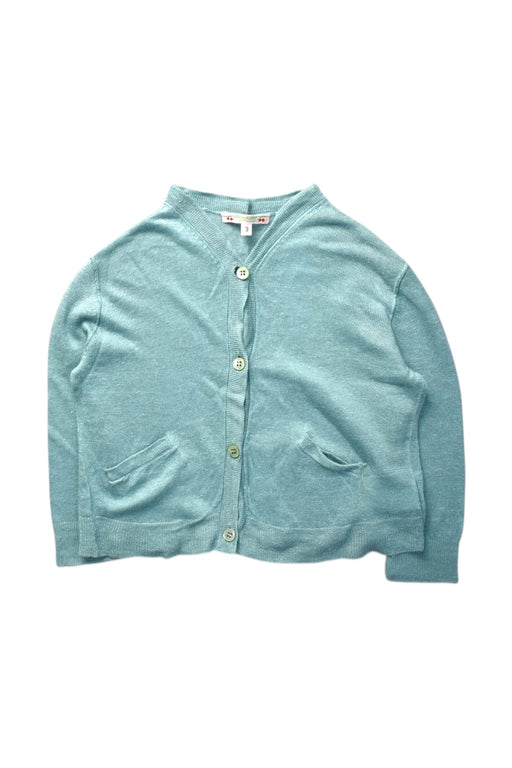 A Blue Cardigans from Bonpoint in size 3T for girl. (Front View)