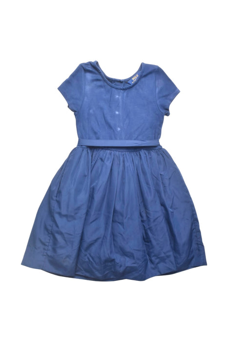 A Blue Short Sleeve Dresses from Polo Ralph Lauren in size 6T for girl. (Front View)