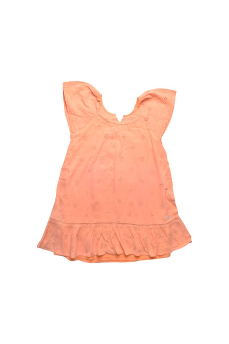 A Peach Sleeveless Dresses from IKKS in size 6T for girl. (Front View)