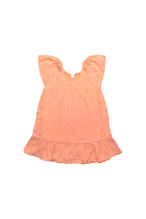 A Peach Sleeveless Dresses from IKKS in size 6T for girl. (Back View)