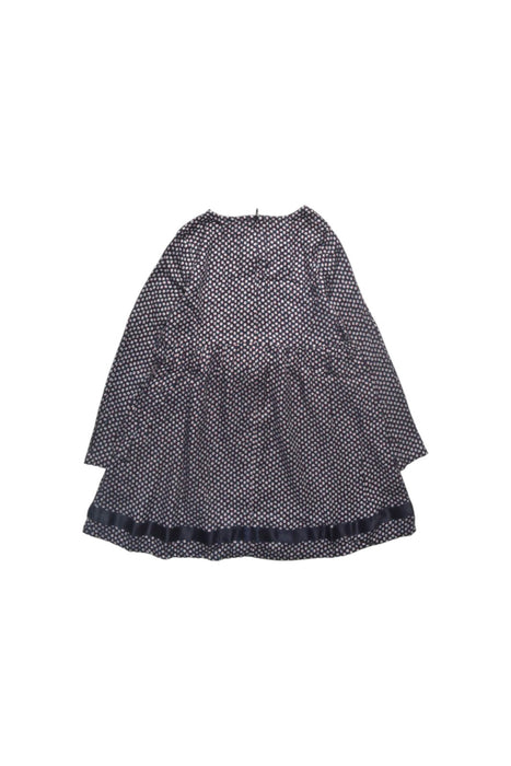 A Navy Long Sleeve Dresses from IKKS in size 4T for girl. (Back View)