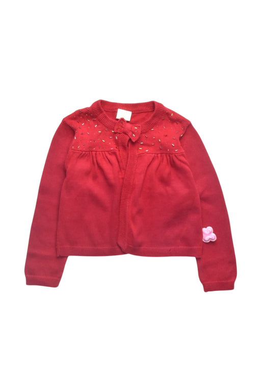 A Red Cardigans from bloomB in size 6-12M for girl. (Front View)