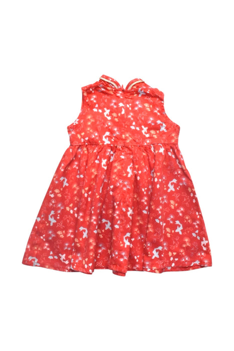 A Red Sleeveless Dresses from Elly in size 6-12M for girl. (Back View)