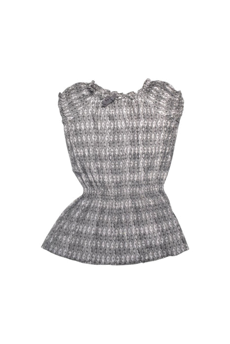 A Grey Sleeveless Tops from Bonpoint in size 6T for girl. (Front View)