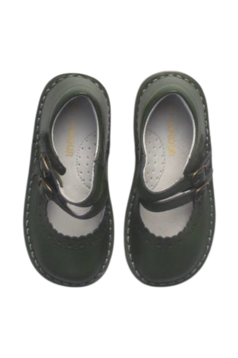 A Green Dress Shoes from L'Amour in size 5T for girl. (Back View)