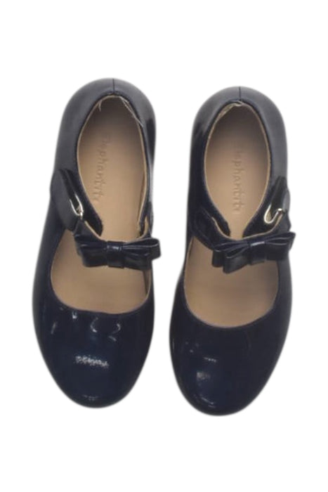 A Navy Dress Shoes from Elephantito in size 5T for girl. (Back View)