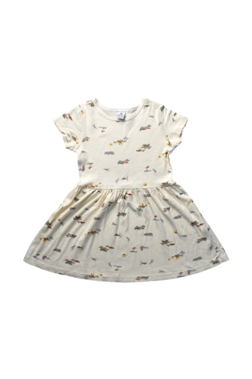 A Ivory Short Sleeve Dresses from Petit Bateau in size 4T for girl. (Front View)