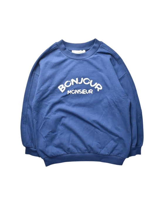 A Blue Crewneck Sweatshirts from House of Jamie in size 7Y for girl. (Front View)