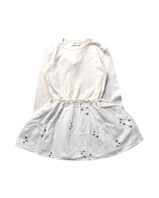 A White Long Sleeve Dresses from Buho in size 3T for girl. (Front View)