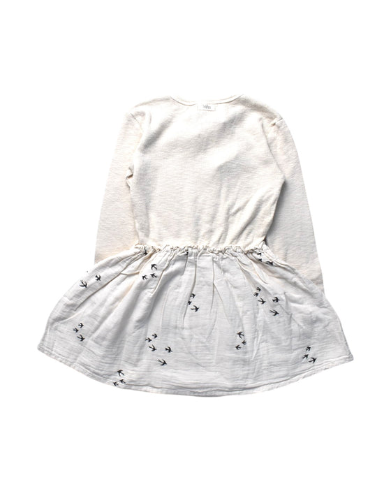A White Long Sleeve Dresses from Buho in size 3T for girl. (Back View)