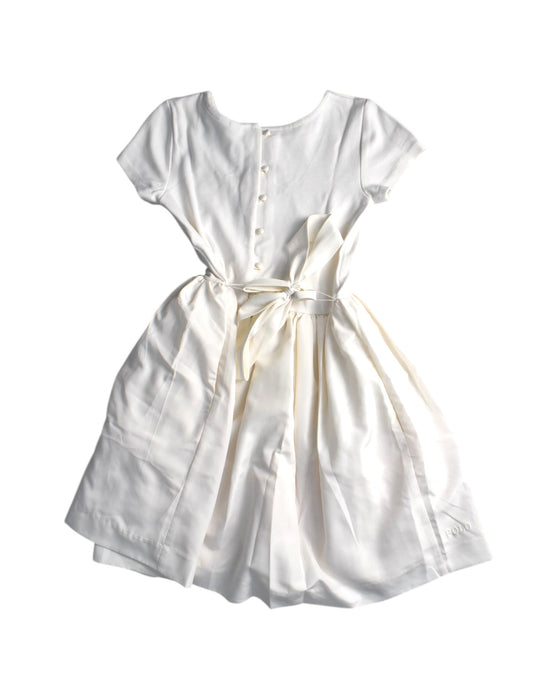 A White Short Sleeve Dresses from Polo Ralph Lauren in size 7Y for girl. (Back View)