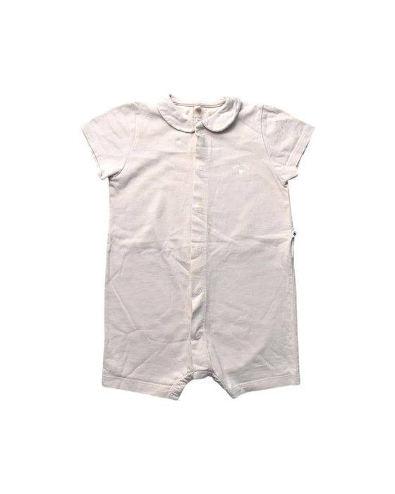 A White Short Sleeve Rompers from Petit Bateau in size 6-12M for girl. (Front View)