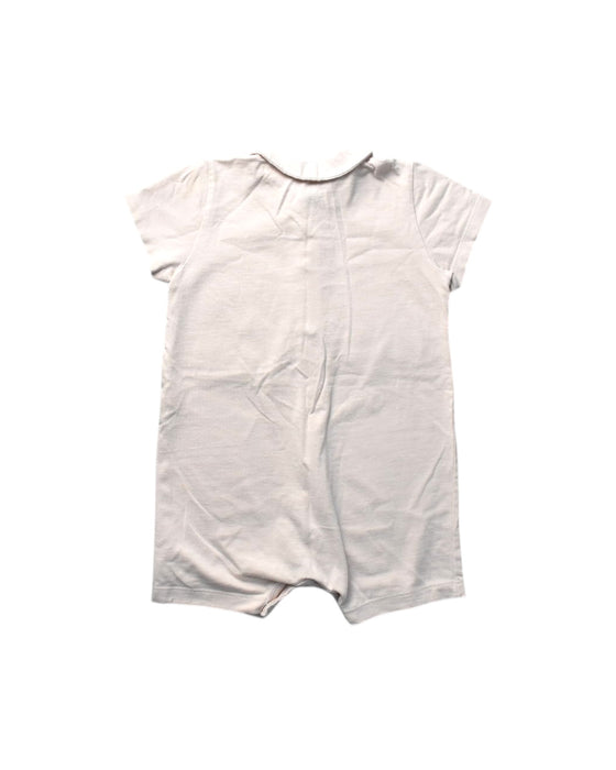 A White Short Sleeve Rompers from Petit Bateau in size 6-12M for girl. (Back View)