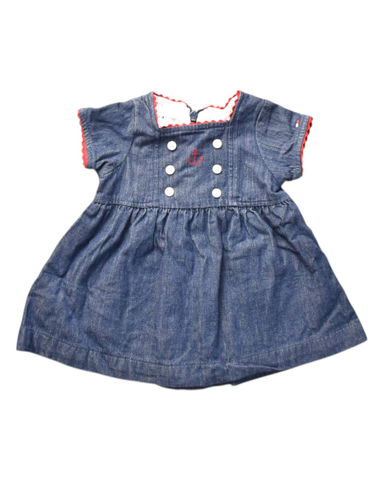 A Blue Short Sleeve Dresses from Tommy Hilfiger in size 0-3M for girl. (Front View)