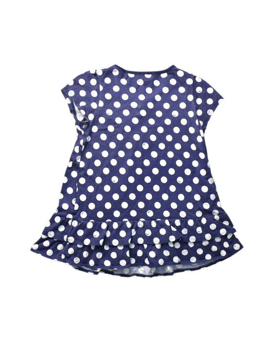 A Navy Short Sleeve Dresses from Miki House in size 5T for girl. (Back View)