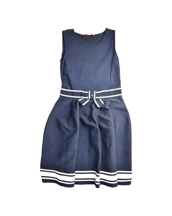 A Navy Sleeveless Dresses from Carolina Herrera in size 12Y for girl. (Front View)