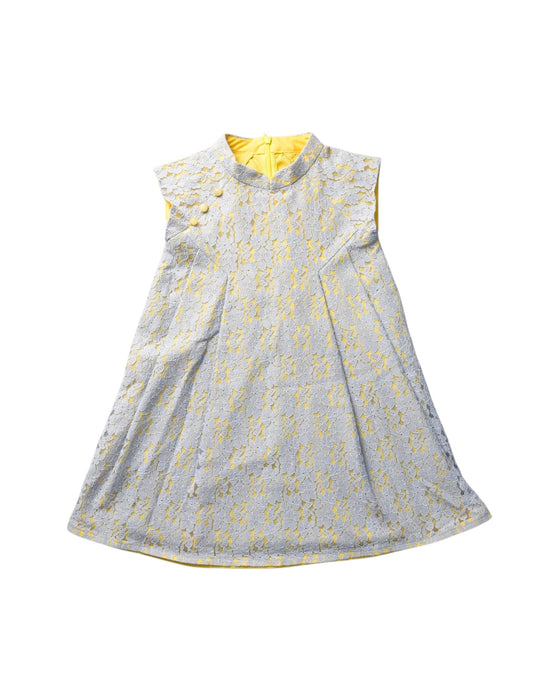 A Blue Sleeveless Dresses from Sea Apple in size 4T for girl. (Front View)