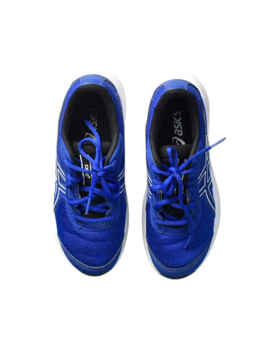 A Blue Sneakers from ASICS in size 11Y for boy. (Back View)