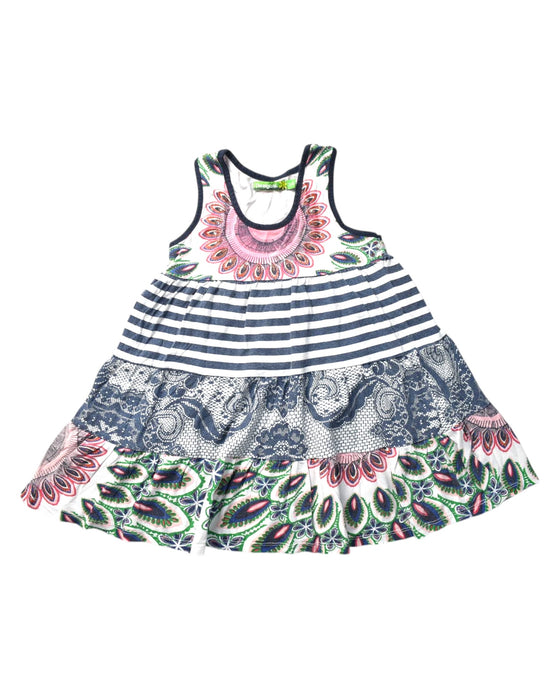 A Multicolour Sleeveless Dresses from Desigual in size 3T for girl. (Front View)