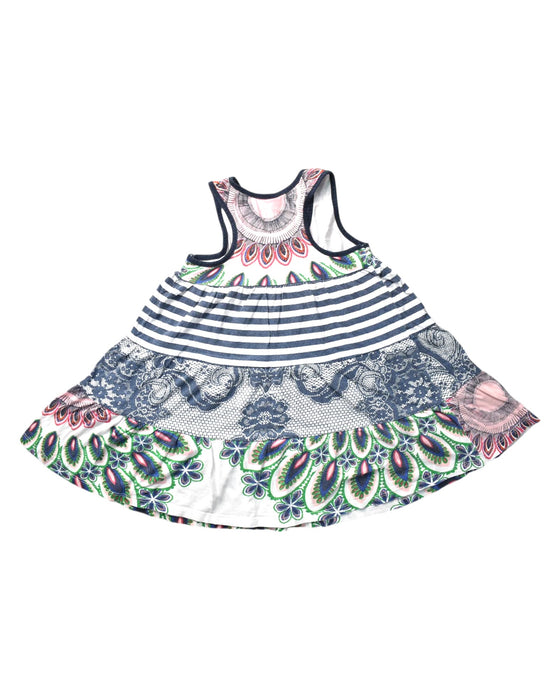 A Multicolour Sleeveless Dresses from Desigual in size 3T for girl. (Back View)