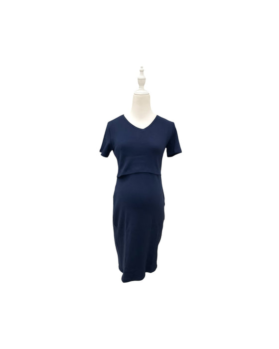 A Navy Short Sleeve Dresses from Annee Matthew in size Maternity-XS for maternity. (Front View)