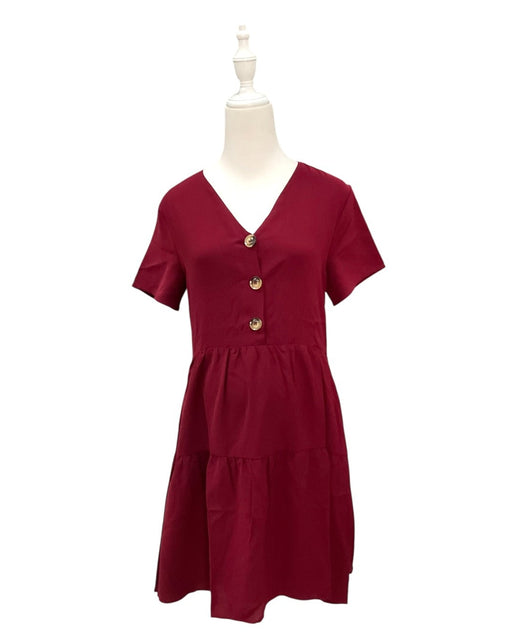 A Burgundy Short Sleeve Dresses from Dear in size Maternity-S for maternity. (Front View)