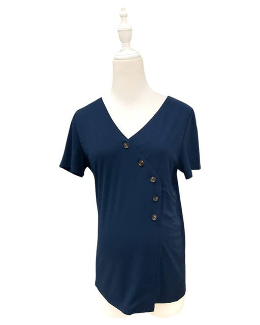A Navy Short Sleeve Tops from Jump Eat Cry in size Maternity-S for maternity. (Front View)