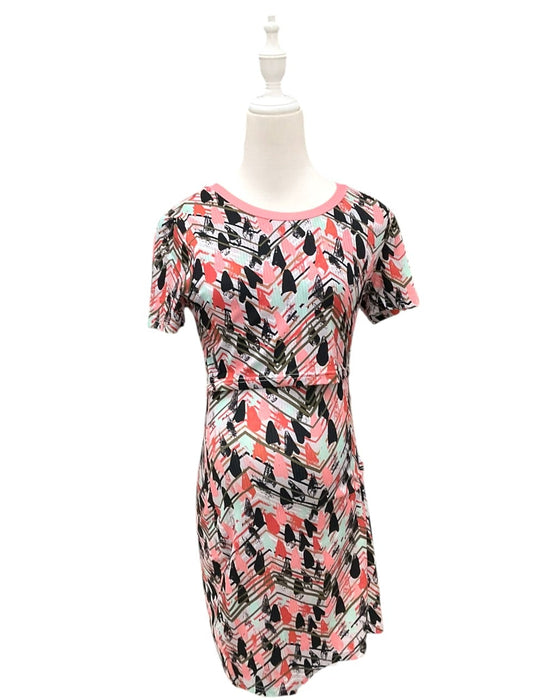 A Multicolour Short Sleeve Dresses from Mothercot in size Maternity-S for maternity. (Front View)