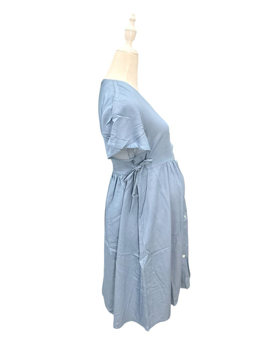 A Blue Short Sleeve Dresses from Dear in size Maternity-S for maternity. (Back View)