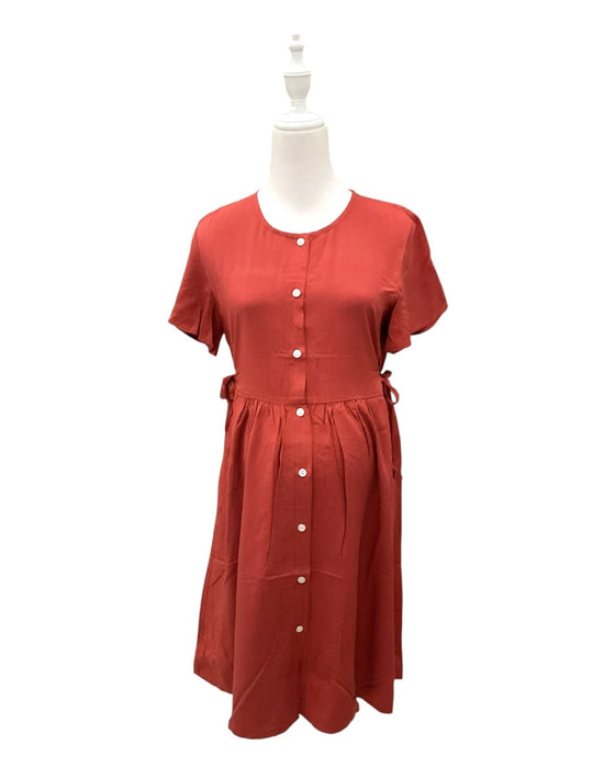 A Red Short Sleeve Dresses from Dear in size Maternity-S for maternity. (Front View)