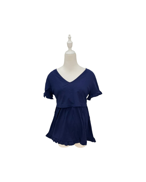 A Navy Short Sleeve Tops from Jump Eat Cry in size Maternity-S for maternity. (Front View)