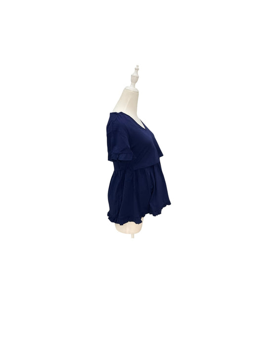 A Navy Short Sleeve Tops from Jump Eat Cry in size Maternity-S for maternity. (Back View)