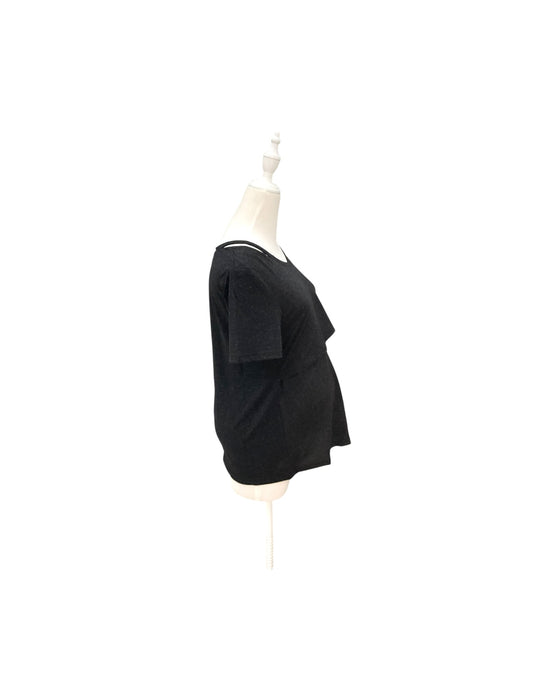 A Black Short Sleeve Tops from Jump Eat Cry in size Maternity-S for maternity. (Back View)