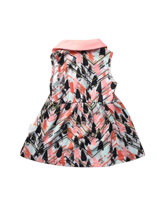 A Multicolour Sleeveless Dresses from Mothercot in size 3-6M for girl. (Back View)