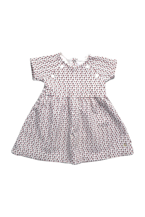 A Red Short Sleeve Dresses from Petit Bateau in size 2T for girl. (Front View)