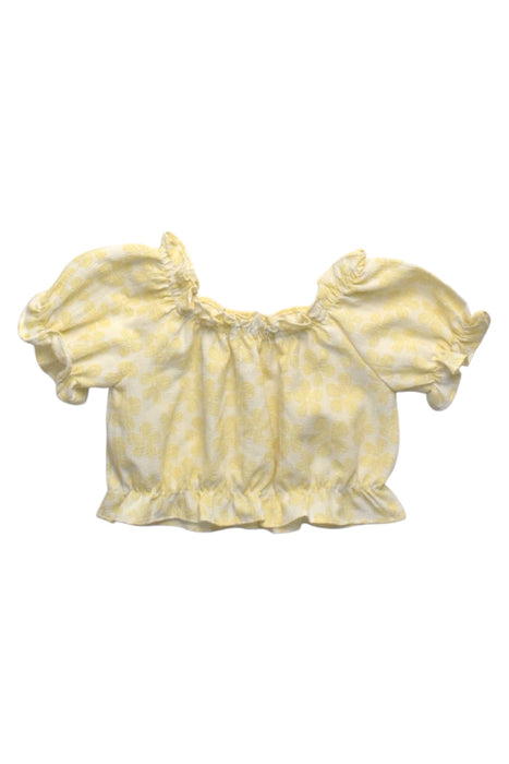 A Yellow Short Sleeve Tops from Seed in size 2T for girl. (Back View)