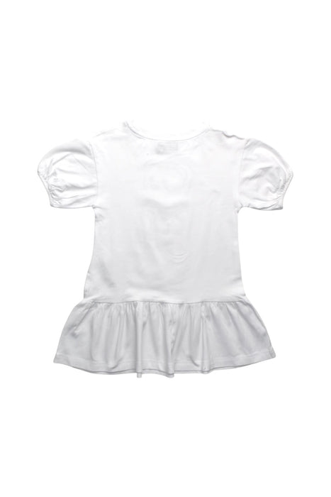 A White Short Sleeve Dresses from Moschino in size 4T for girl. (Back View)