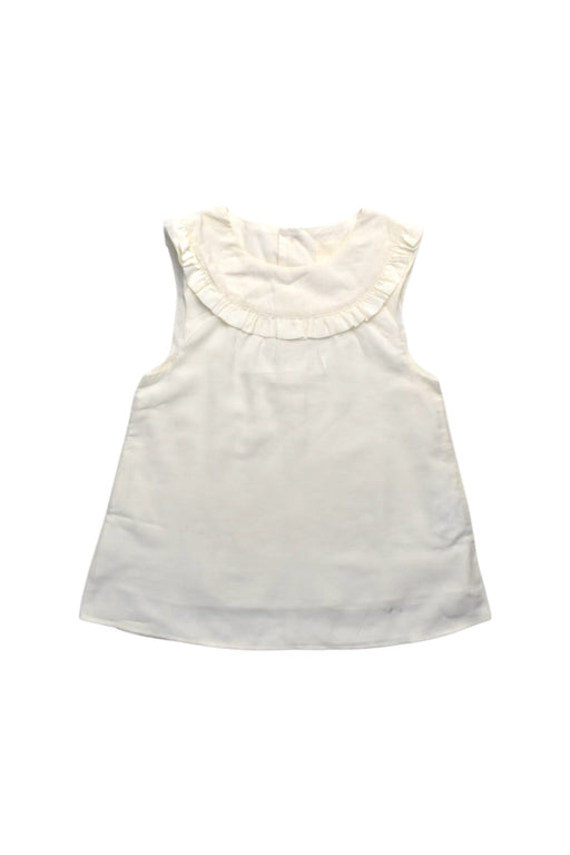 A White Sleeveless Tops from Our Mini Nature in size 5T for girl. (Front View)