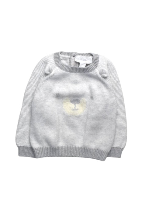 A Grey Knit Sweaters from The Little White Company in size 3-6M for boy. (Front View)