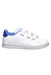 A White Sneakers from Adidas in size 7Y for boy. (Front View)