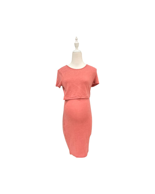 A Pink Short Sleeve Dresses from Mothercot in size Maternity-S for maternity. (Front View)