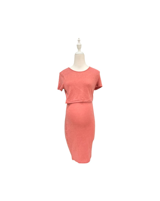 A Pink Short Sleeve Dresses from Mothercot in size Maternity-S for maternity. (Front View)
