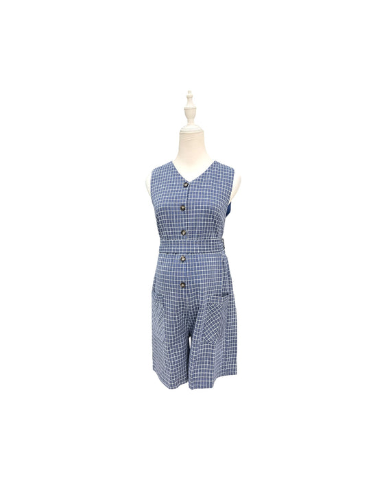 A Blue Sleeveless Rompers from Jump Eat Cry in size Maternity-S for maternity. (Front View)