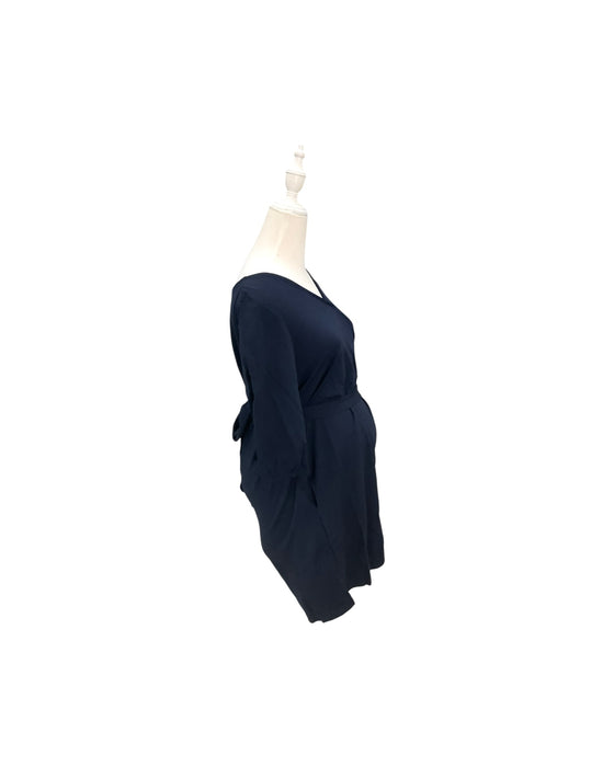 A Navy Long Sleeve Rompers from Mothercot in size Maternity-S for maternity. (Back View)