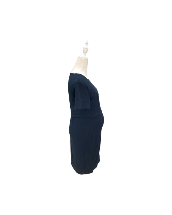 A Navy Short Sleeve Dresses from Dear in size Maternity-S for maternity. (Back View)