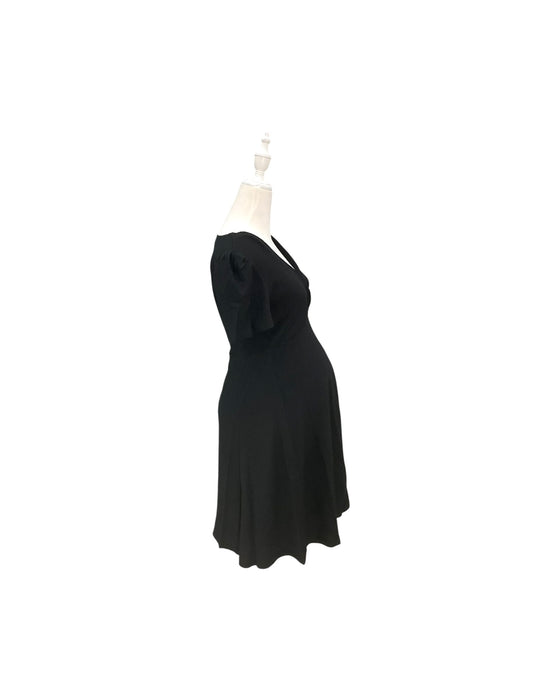 A Black Short Sleeve Dresses from Dear in size Maternity-S for maternity. (Back View)