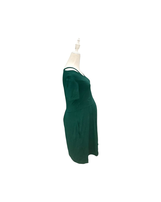 A Green Short Sleeve Dresses from Annee Matthew in size Maternity-XS for maternity. (Back View)