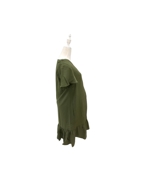 A Green Short Sleeve Dresses from Dear in size Maternity-S for maternity. (Back View)
